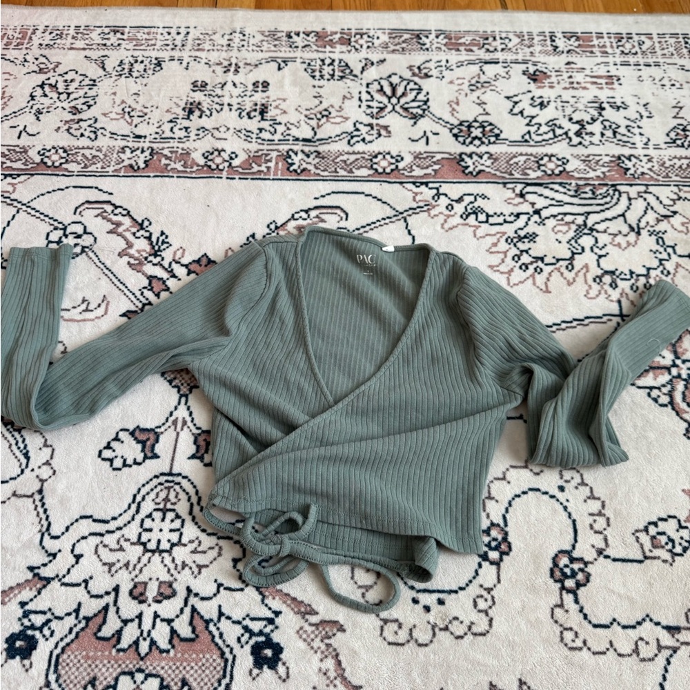 PacSun Sage Green Wrap Around Top